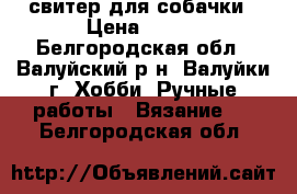 свитер для собачки › Цена ­ 300 - Белгородская обл., Валуйский р-н, Валуйки г. Хобби. Ручные работы » Вязание   . Белгородская обл.